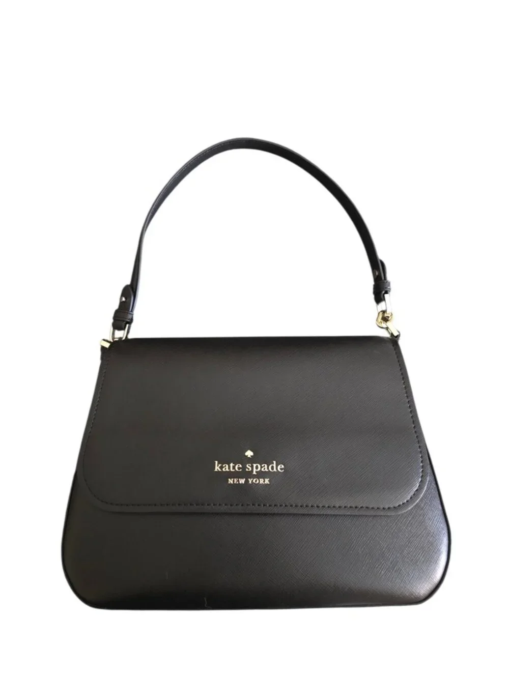 Kate Spade Staci Black Saffiano Leather Crossbody Top Handle Satchel NWOT